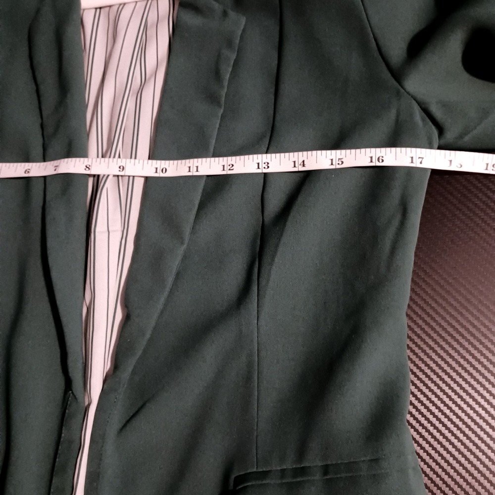 SKIES ARE BLUE Women's Palmer Blazer Jacket Green XS Open Front Pockets Lined - Picture 10 of 11